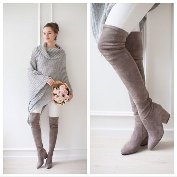 ✨HP✨’Carina' Over The Knee Suede Leather Boots✨ - Picture 1 of 5